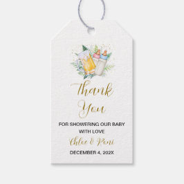 Twins Babies Baby Shower Gracias etiqueta