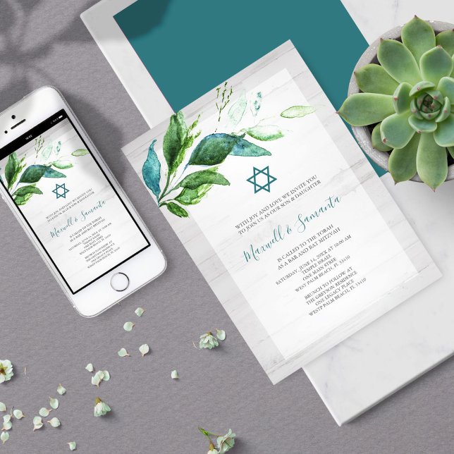 Twins Bar y Bat Mitzvah Invitaciones (Subido por el creador)