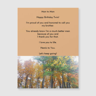 Twins Brothers Love Birthday Magnetic Greeting Car