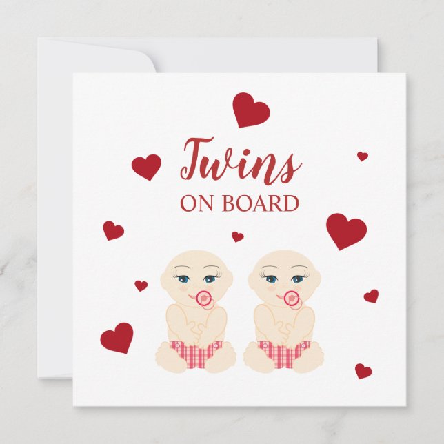 Twins Illustration in Red Design (Anverso)