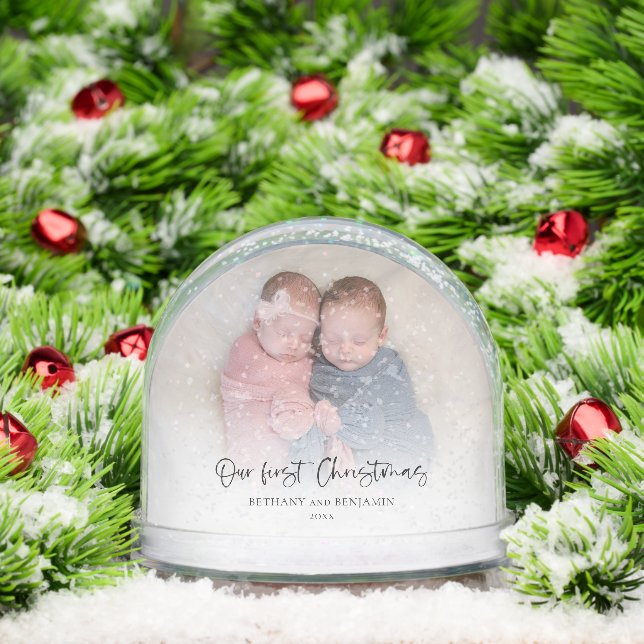Twins Our First Christmas 2 Photos Script Baby (Navidad)