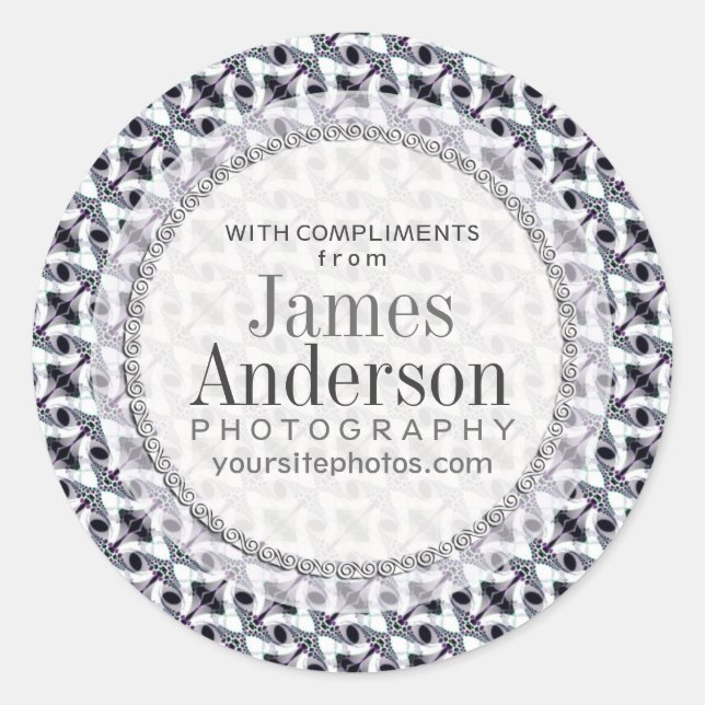 Twist tribal Patrón B&W Pegatina de empresas socia (Anverso)