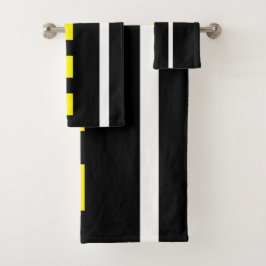 Two Lane Road Bath Towels (Black, White & Yellow)