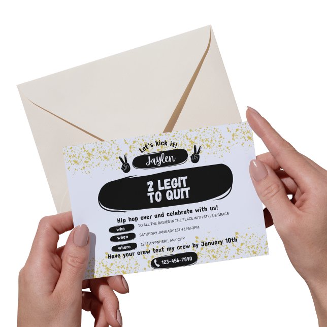 Two Legit to Quit 2nd Birthday Invitation (Subido por el creador)