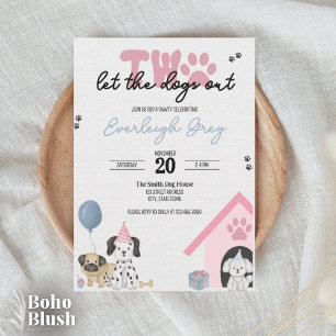 Two Let the Dogs Out   Invitación de 2do cumpleaño
