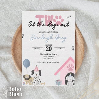 Two Let the Dogs Out | Invitación de 2do cumpleaño