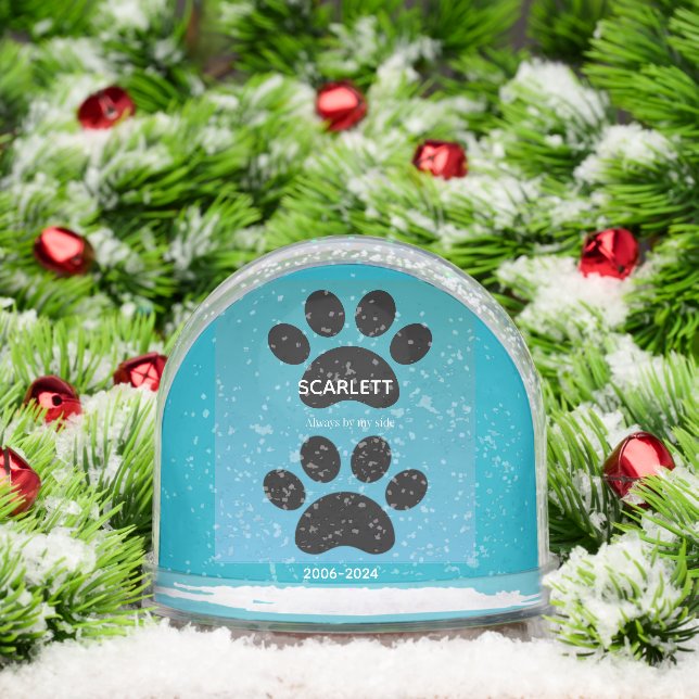 Two Paw Prints Memorial, Teal to Blue (Navidad)