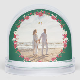 two photo christmas holiday floral green wreath