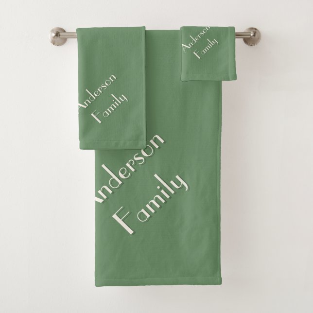 Two-Tone Pine Green Modern Custom Family Name (In situ)