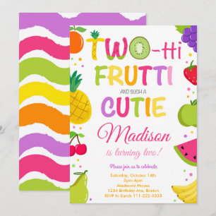 Twotti Frutti Cutie Segunda Invitación de cumpleañ