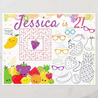 Twotti Frutti placemats actividad y hoja de colore