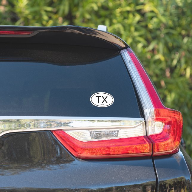 TX - pegatina vinílico de código del estado de Ova (Lado del coche)