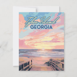 Tybee Island Georgia Sunrise Beach Savannah Card