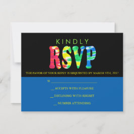TYE DYE Bar Mitzvah Invitación Tarjeta de respuest