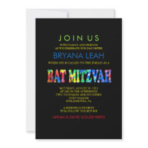 TYE DYE Bat Mitzvah Invitación