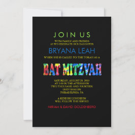 TYE DYE Bat Mitzvah Invitación