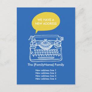 Typewriter Cambio de tarjetas de direcciones