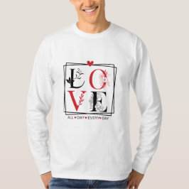 Typografía de amor Camiseta de manga larga para ho
