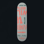 Typografía de colores de moda Skateboard Word Clou<br><div class="desc">Patinaje de diseño con acentos de coral vivo, gris de tormenta y bioma forestal. El efecto de este diseño de moda basado en textos callejeros depende de la longitud de tu nombre. Seleccione "Haga clic para más personalizar" en la parte inferior de "Personalice esta plantilla" para obtener el aspecto que...</div>