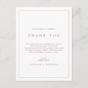 Typografía mínima de Rosa Gracias Tarjeta de recep