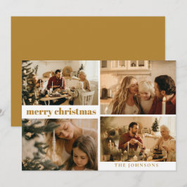 Typografía moderna Feliz Navidad Dorado de mostaza