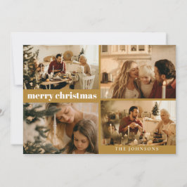 Typografía moderna Feliz Navidad Dorado de mostaza