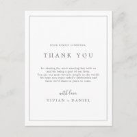 Typografía Plata Mínima Gracias Tarjeta De Recepci
