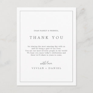 Typografía Plata Mínima Gracias Tarjeta De Recepci