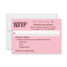 Typography Style Minimalist Pink Wedding RSVP