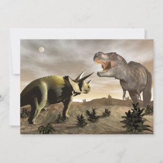 Tyrannosaurus rugiendo en triceratops - procesado 