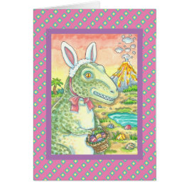 TYRANNOSAURUS T REX EASTER BUNNY NOTA TARJETA Vers