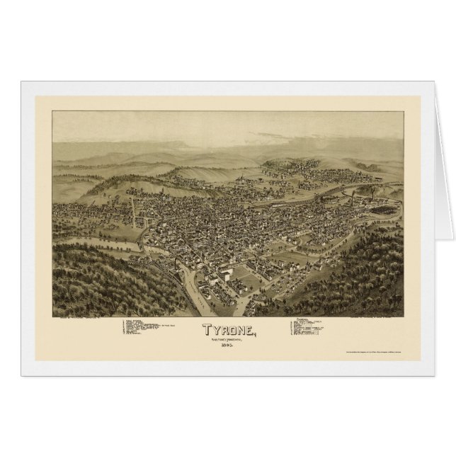 Tyrone, mapa panorámico del PA - 1895 (Anverso (Horizontal))