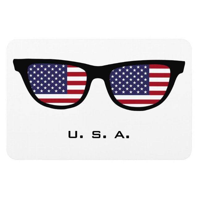 U.A. Shades personalizado texto e imán color (Horizontal)