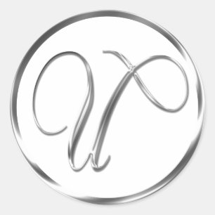 U Monograma Sobre Plata Faux O Sello Favorito
