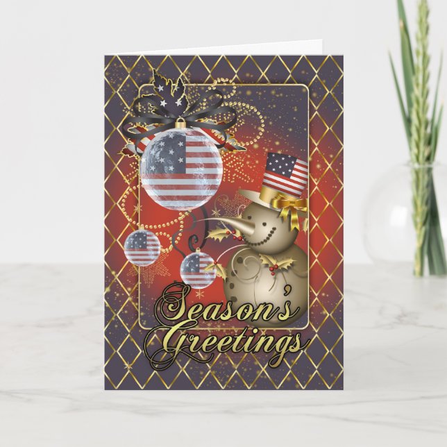 U.S.A. Tarjeta de Navidad patriótica - Greeti de (Anverso)