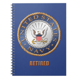 U.S. Cuaderno espiral jubilado marina de guerra de