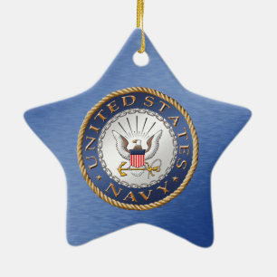 U.S. Ornamento de cerámica de la marina de guerra