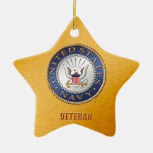 U.S. Ornamento de cerámica de la marina de guerra