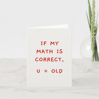 U = Tarjeta de Cumpleaños Divertida Antigua
