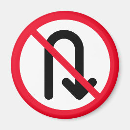 U Turn Prohibido | Rótulo Círculo Rojo | Imán