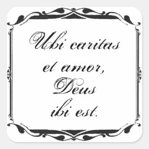 Ubi Caritas y plantilla del pegatina de la boda de