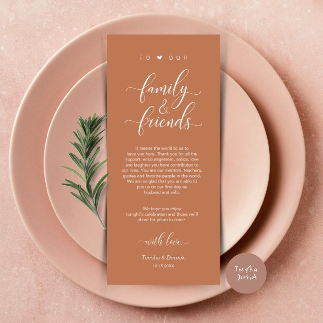 Ubicación boda Gracias A La Moderna Tarjeta Clásic (Modern Classy Wedding Dinner Place Setting Thank You Card, in Copper)