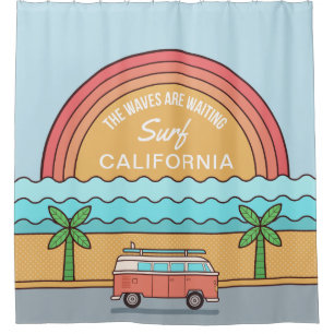 Ubicación del personalizado Cortina de ducha surf