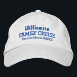 Ubicación y fecha del Personalizado de la gorra de<br><div class="desc">Cruise con estilo con esta gorra de béisbol personalizado con tu propio texto. En la actualidad se lee "Su nombre" Family Cruise y la ubicación y fecha de su crucero. Cambie fácilmente el texto y el color gorra. ¡Ideal para los días soleados en la cubierta superior!</div>