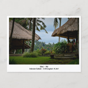 Ubud, Bali Indonesia, tarjeta postal de viaje de v