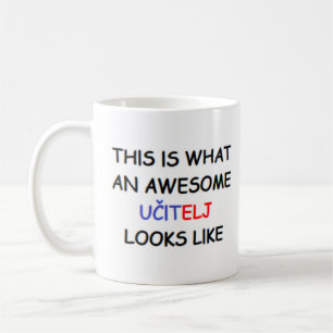 ucitelj, profesor esloveno, taza de café impresion