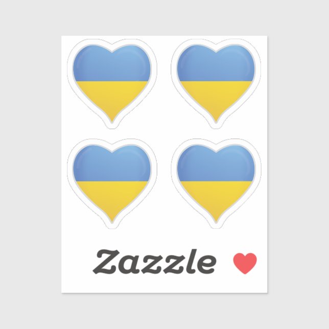 Ucrania amor bandera orgullo corazón pegatina (Hoja)