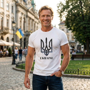 UCRANIA. Escudo de Armas. Camiseta Tri-Blend