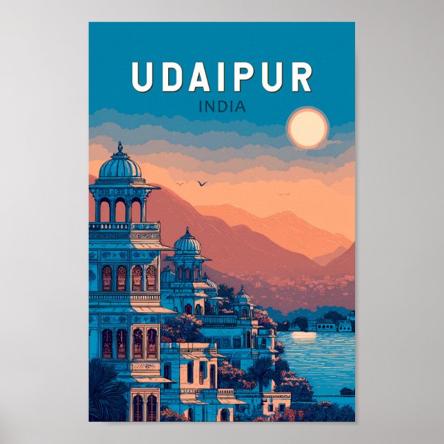 Udaipur India Ilustracion Viaje al arte (Frente)