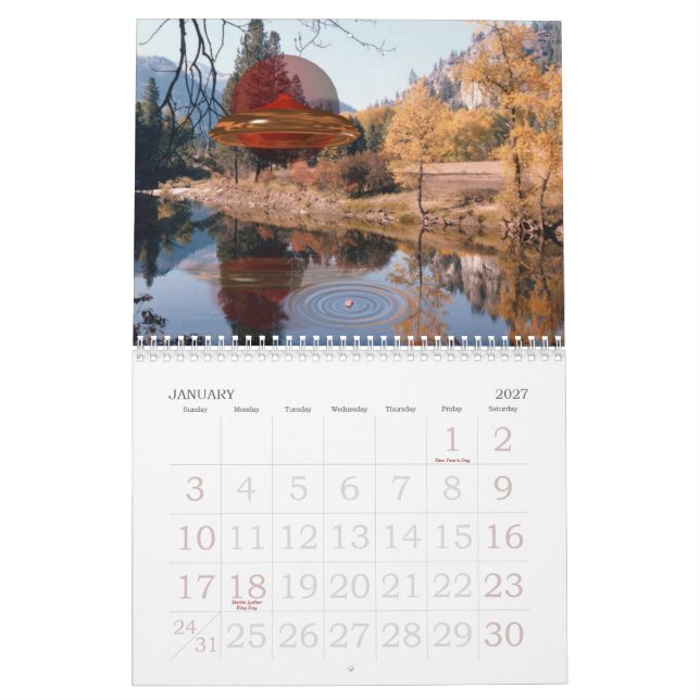 UFO - calendario extranjero de Valxart de los (Jan 2027)